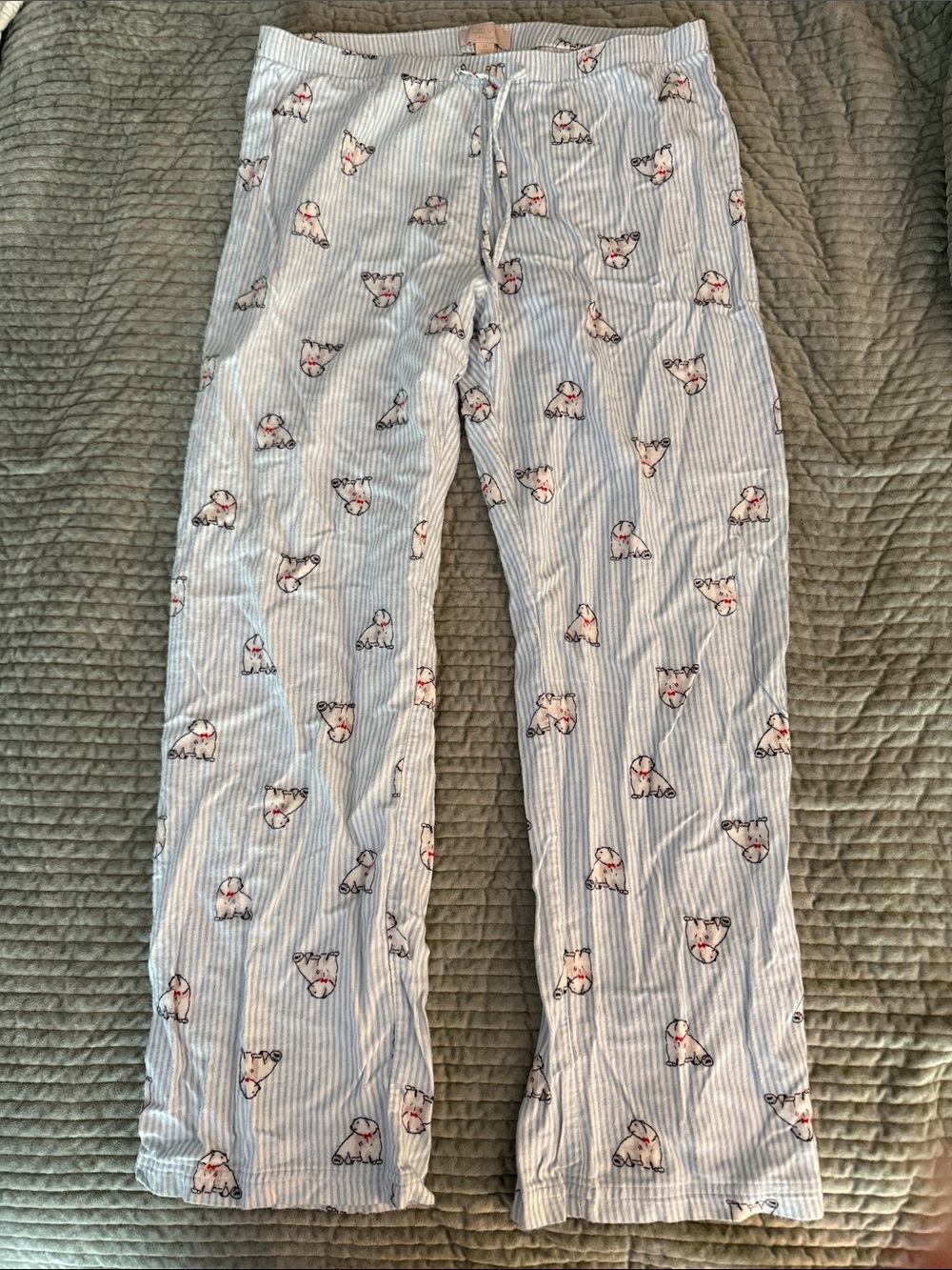GAP Light Blue & White Striped Pajama Pants